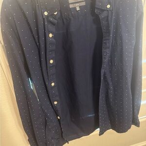 Bonobos Men’s Slim Fit Button Down Shirt Navy Dot XL Runs Slim